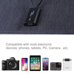 HAWEEL 便攜式 20W 單晶矽太陽能充電板，配備 USB 埠、支架及虎口夾，支援 QC3.0 和 AFC