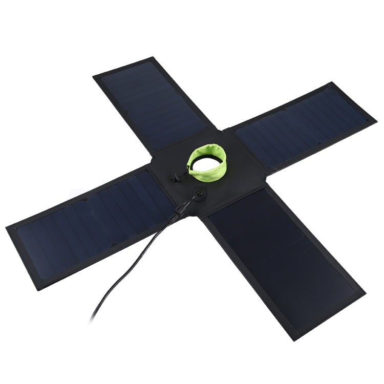 HAWEEL 28W 摺疊傘頂太陽能充電器，配備 5V 3A 最大雙 USB 埠，支援 QC3.0 / FCP / SCP / AFC / SFCP 協議