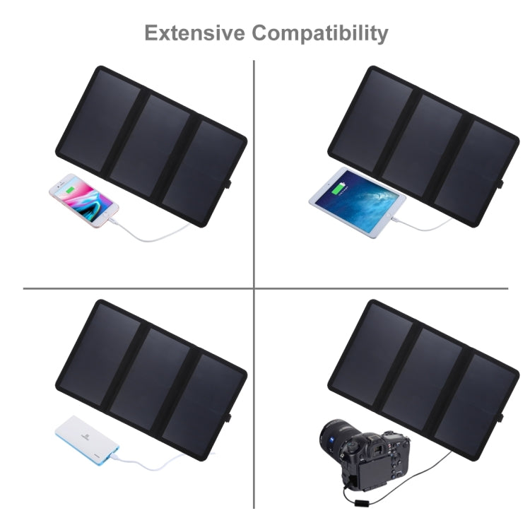 HAWEEL 21W 超薄三摺式太陽能充電器，配備 5V / 3A 雙 USB 埠，支援 QC3.0 和 AFC，超薄 21W
