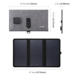 HAWEEL 21W 超薄三摺式太陽能充電器，配備 5V / 3A 雙 USB 埠，支援 QC3.0 和 AFC，超薄 21W