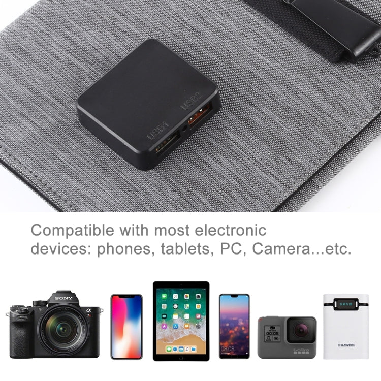 HAWEEL 21W 超薄三摺式太陽能充電器，配備 5V / 3A 雙 USB 埠，支援 QC3.0 和 AFC，超薄 21W