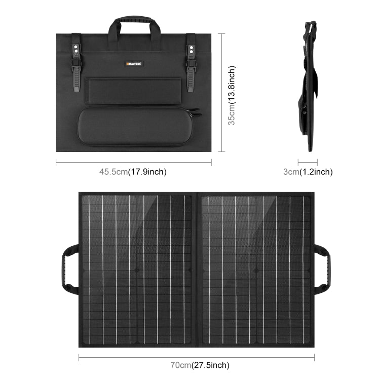 HAWEEL 50W 摺疊太陽能充電器旅行摺疊包，50W