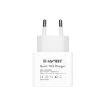 HAWEEL PD 20W 單 USB-C / Type-C 介面 QC 旅行充電器，支援完整 QC 協議，歐洲插頭，QC 充電器歐洲插頭