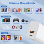 HAWEEL 20W 雙埠快速充電器轉接器，美規插頭，雙埠充電器美規插頭