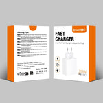 HAWEEL 20W 雙埠快速充電器轉接器，歐規插頭，雙埠充電器歐規插頭