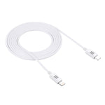 HAWEEL 25W 3A USB-C / Type-C 轉 8針 PD 快充線，適用於 iPhone、iPad，線長：2米，Type-C 轉 8針 2米