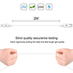 HAWEEL 25W 3A USB-C / Type-C 轉 8針 PD 快充線，適用於 iPhone、iPad，線長：2米，Type-C 轉 8針 2米