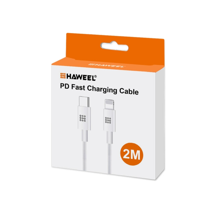 HAWEEL 25W 3A USB-C / Type-C 轉 8針 PD 快充線，適用於 iPhone、iPad，線長：2米，Type-C 轉 8針 2米