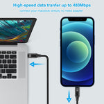 HAWEEL 1米 USB-C / Type-C 轉 8針 OTG 同步數據 / 充電線