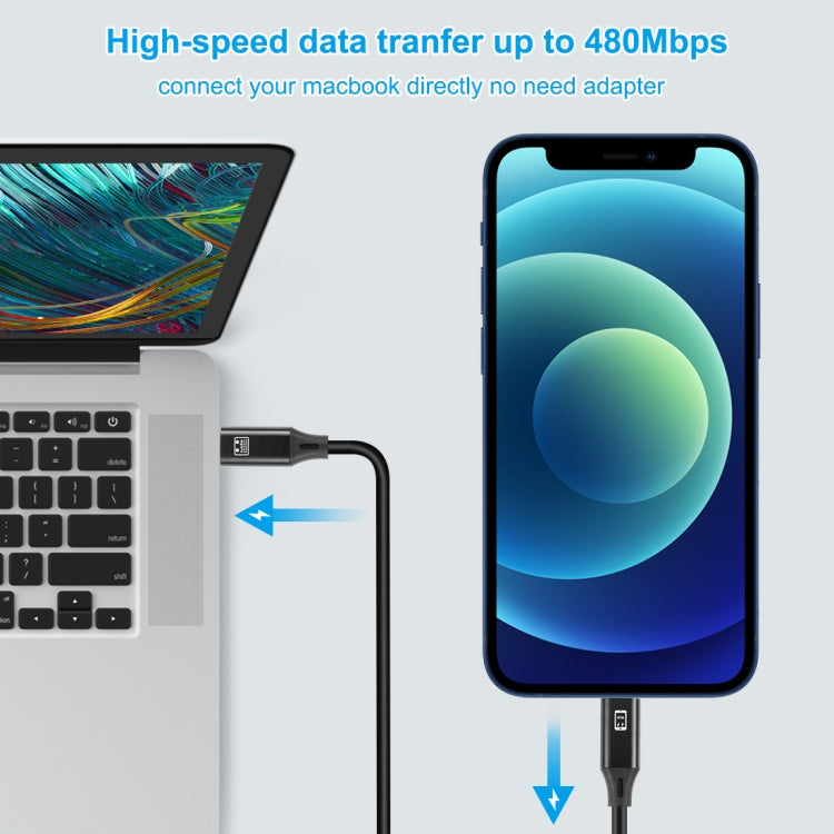 HAWEEL 1米 USB-C / Type-C 轉 8針 OTG 同步數據 / 充電線