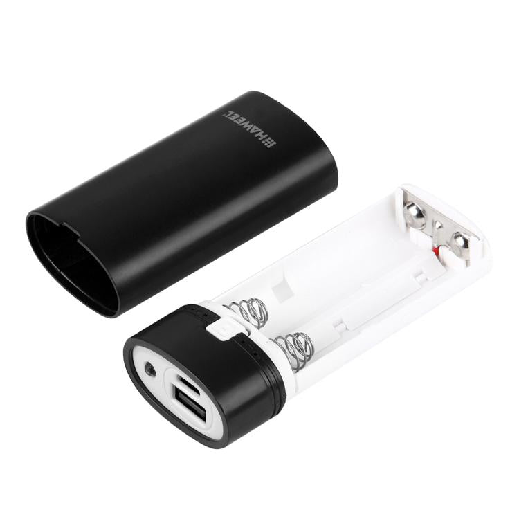 HAWEEL DIY 2顆 18650 電池（不含）5600mAh 行動電源外殼盒，附 USB 輸出及指示燈，DIY 2電池（黑色）、DIY 2電池（白色）