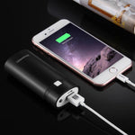 HAWEEL DIY 2顆 18650 電池（不含）5600mAh 行動電源外殼盒，附 USB 輸出及指示燈，DIY 2電池（黑色）、DIY 2電池（白色）