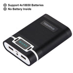 HAWEEL DIY 4顆 18650 電池（不含）10000mAh 行動電源外殼盒，附 2個 USB 輸出及顯示，適用於 iPhone、Galaxy、Sony、HTC、Google、Huawei、小米、Lenovo 及其他智慧手機，DIY 4顆 18650 10000mAh 電池（美規）