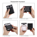 HAWEEL DIY 4顆 18650 電池（不含）10000mAh 行動電源外殼盒，附 2個 USB 輸出及顯示，適用於 iPhone、Galaxy、Sony、HTC、Google、Huawei、小米、Lenovo 及其他智慧手機，DIY 4顆 18650 10000mAh 電池（美規）