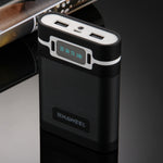 HAWEEL DIY 4顆 18650 電池（不含）10000mAh 行動電源外殼盒，附 2個 USB 輸出及顯示，適用於 iPhone、Galaxy、Sony、HTC、Google、Huawei、小米、Lenovo 及其他智慧手機，DIY 4顆 18650 10000mAh 電池（美規）