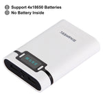 HAWEEL DIY 4顆 18650 電池（不含）10000mAh 行動電源外殼盒，附 2個 USB 輸出及顯示，適用於 iPhone、Galaxy、Sony、HTC、Google、Huawei、小米、Lenovo 及其他智慧手機，DIY 4顆 18650 10000mAh 電池（美規）