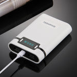 HAWEEL DIY 4顆 18650 電池（不含）10000mAh 行動電源外殼盒，附 2個 USB 輸出及顯示，適用於 iPhone、Galaxy、Sony、HTC、Google、Huawei、小米、Lenovo 及其他智慧手機，DIY 4顆 18650 10000mAh 電池（美規）