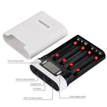 HAWEEL DIY 4顆 18650 電池（不含）10000mAh 行動電源外殼盒，附 2個 USB 輸出及顯示，適用於 iPhone、Galaxy、Sony、HTC、Google、Huawei、小米、Lenovo 及其他智慧手機，DIY 4顆 18650 10000mAh 電池（美規）
