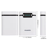 HAWEEL DIY 4顆 18650 電池（不含）10000mAh 行動電源外殼盒，附 2個 USB 輸出及顯示，適用於 iPhone、Galaxy、Sony、HTC、Google、Huawei、小米、Lenovo 及其他智慧手機，DIY 4顆 18650 10000mAh 電池（美規）