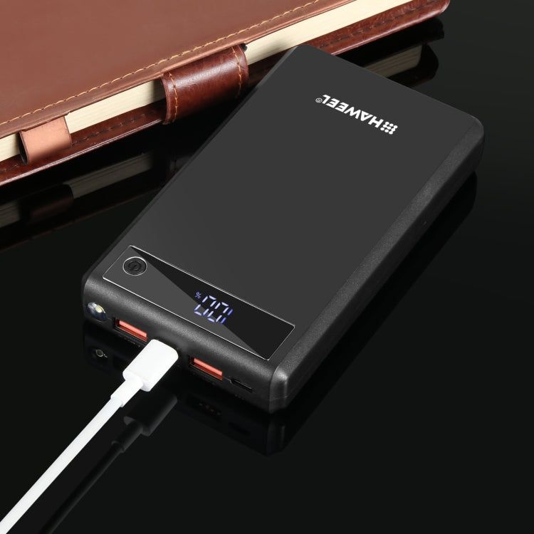 HAWEEL DIY 6 x 18650電池24W快充行動電源盒，帶顯示，不含電池，6 x 18650電池