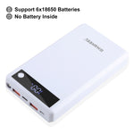 HAWEEL DIY 6 x 18650電池24W快充行動電源盒，帶顯示，不含電池，6 x 18650電池