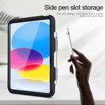 適用於 iPad 第十代 10.9 2022 360 全包覆防震平板保護套，附握把、支架及筆槽