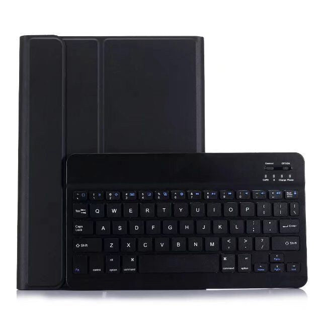 可拆式藍牙鍵盤 + 橫向翻轉皮革平板保護套附筆架，適用 iPad Pro 9.7 吋、iPad Air、iPad Air 2、iPad 9.7 吋 (2017)、iPad 9.7 吋 (2018)，A07 黑色、A07 金色、A07 藍色、A07 玫瑰金
