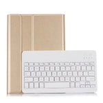 可拆式藍牙鍵盤 + 橫向翻轉皮革平板保護套附筆架，適用 iPad Pro 9.7 吋、iPad Air、iPad Air 2、iPad 9.7 吋 (2017)、iPad 9.7 吋 (2018)，A07 黑色、A07 金色、A07 藍色、A07 玫瑰金