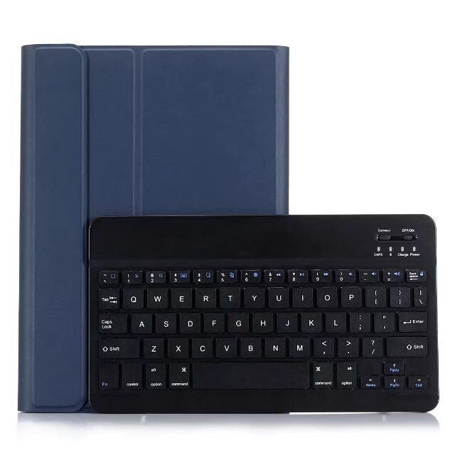 可拆式藍牙鍵盤 + 橫向翻轉皮革平板保護套附筆架，適用 iPad Pro 9.7 吋、iPad Air、iPad Air 2、iPad 9.7 吋 (2017)、iPad 9.7 吋 (2018)，A07 黑色、A07 金色、A07 藍色、A07 玫瑰金