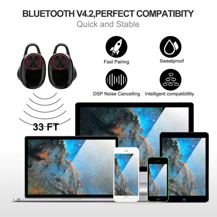 BTH-V5 DSP降噪耳塞式運動無線藍牙V5.0耳機，附充電盒，兼容iPhone及Android