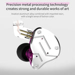 KZ ZSN 圓形鐵動鐵四核有線控制入耳式超重低音 HiFi 耳機附麥克風