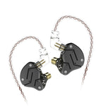 KZ ZSN 圓形鐵動鐵四核有線控制入耳式超重低音 HiFi 耳機無麥克風