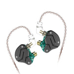 KZ ZSN 圓形鐵動鐵四核有線控制入耳式超重低音 HiFi 耳機無麥克風