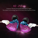 KZ ZST 圓形鐵入耳式超重低音 MP3 雙單元耳機無麥克風