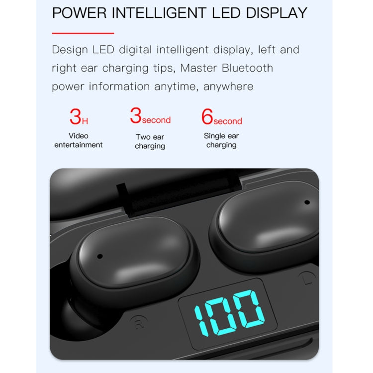 H6 TWS 藍牙 5.0 無線藍牙耳機，配數字顯示與充電盒，支援 Siri 與高清通話