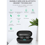 H6 TWS 藍牙 5.0 無線藍牙耳機，配數字顯示與充電盒，支援 Siri 與高清通話