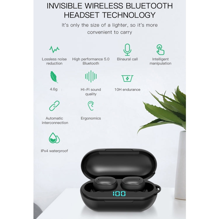 H6 TWS 藍牙 5.0 無線藍牙耳機，配數字顯示與充電盒，支援 Siri 與高清通話