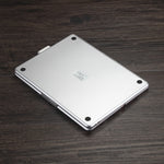 F102AS 10.2 吋 iPad 彩色背光可旋轉藍牙鍵盤皮革平板保護套，附筆槽功能