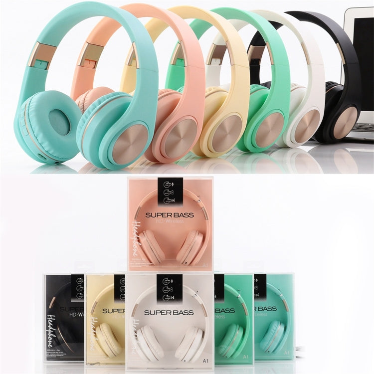 A1 藍牙 4.2 糖果色超重低音藍牙耳機，支持音樂播放、切換、音量控制及接聽