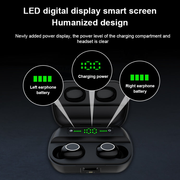 S11 TWS 觸控藍牙耳機，附磁吸充電盒，支援三屏 LED 電量顯示