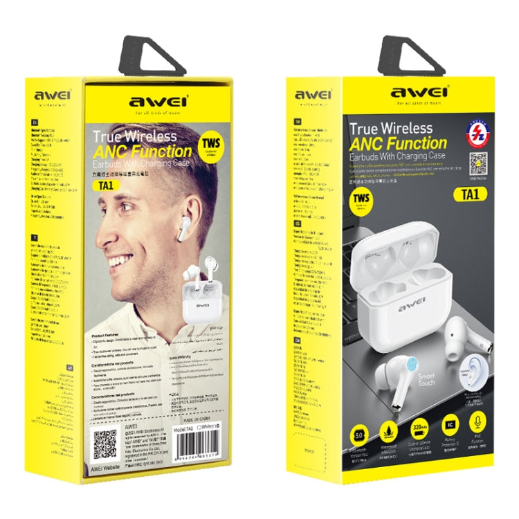 awei TA1 藍牙 V5.0 真無線運動 ANC 主動降噪 IPX4 防水 TWS 耳機附充電盒