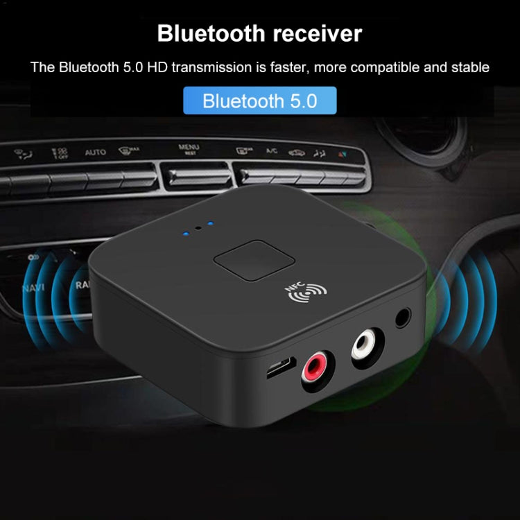 B11 藍牙 5.0 接收器 AUX NFC 轉 2 x RCA 音訊轉接器，B11