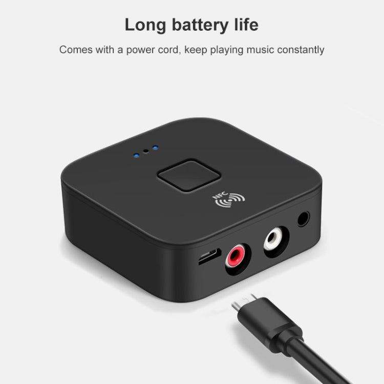 B11 藍牙 5.0 接收器 AUX NFC 轉 2 x RCA 音訊轉接器，B11