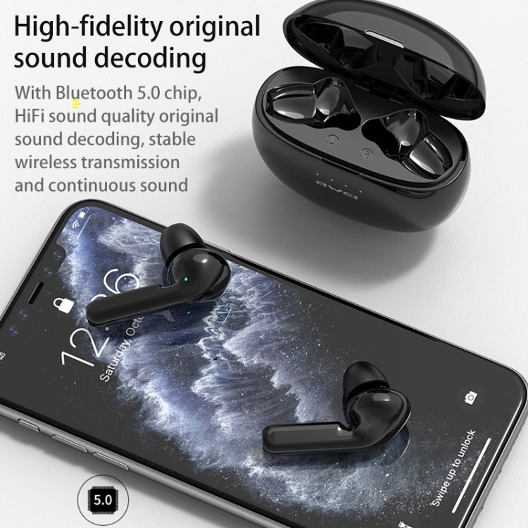 awei T15 TWS 藍牙 V5.0 真無線運動耳機附充電盒，T15