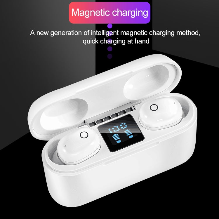 Dt-18 無線雙耳藍牙耳機，附 2000mAh 充電艙及觸控智慧磁吸充電