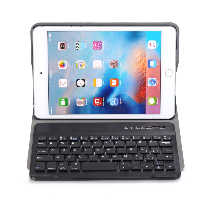 A05 藍牙 3.0 超薄 ABS 可拆式藍牙鍵盤皮革平板保護套，適用 iPad mini 5，附筆架