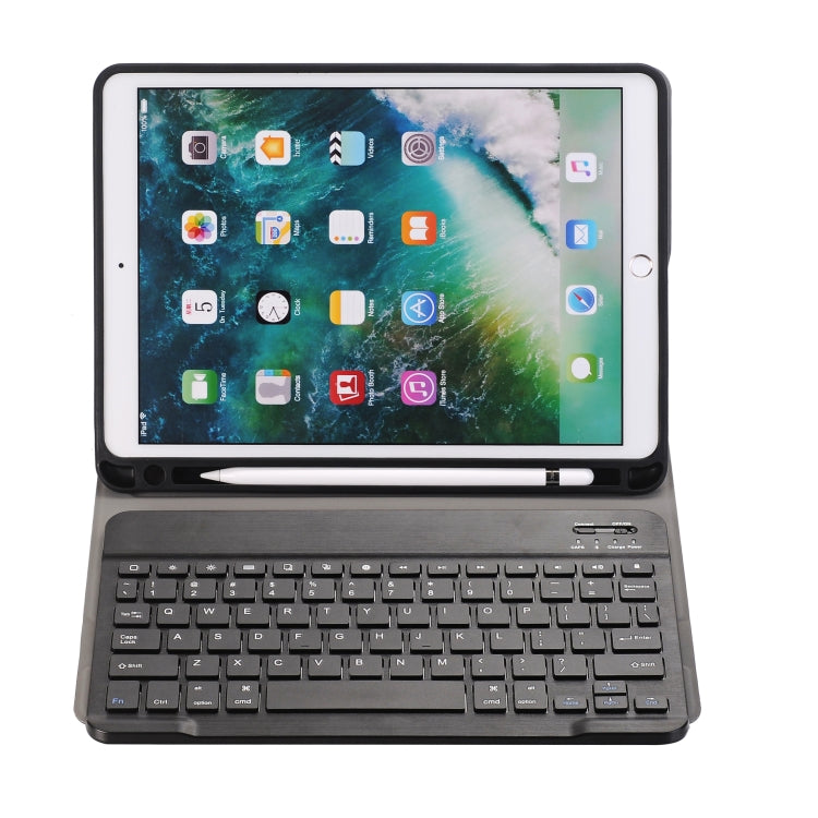 A09B 藍牙 3.0 超薄 ABS 可拆式藍牙鍵盤皮革平板保護套，適用 iPad Air / Pro 10.5 吋 (2019)，附筆槽及筆架