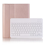 A09B 藍牙 3.0 超薄 ABS 可拆式藍牙鍵盤皮革平板保護套，適用 iPad Air / Pro 10.5 吋 (2019)，附筆槽及筆架