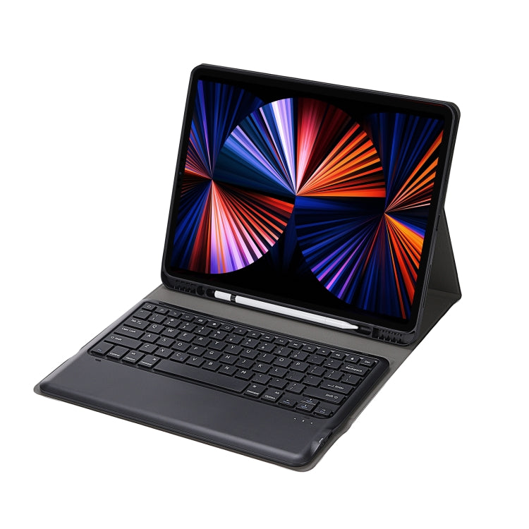 A12B 藍牙 3.0 超薄可拆式藍牙鍵盤皮革平板保護套，適用於 iPad Air 13 2024 / 2025 / Pro 12.9 吋 2022 / 2021 / 2020 / 2018，附筆槽與支架