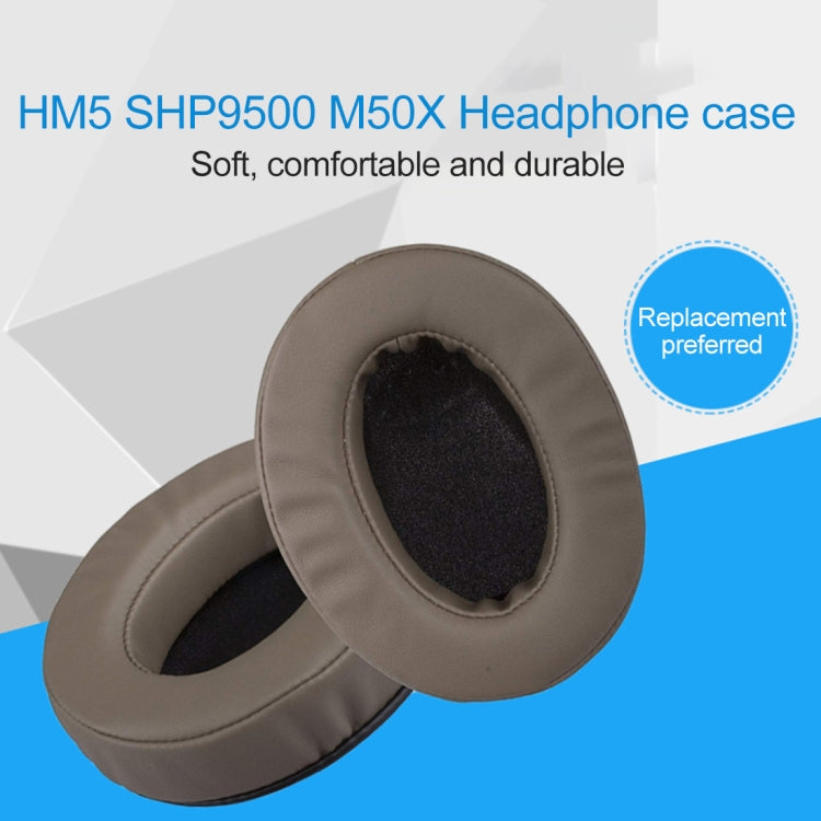 1 對橢圓形皮革斜角耳機保護盒，適用 Brainwavz HM5 / Philip SHP9500